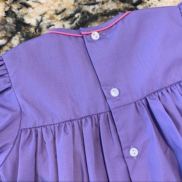 Purple smocked dress with bloomers - Picture 5 of 5